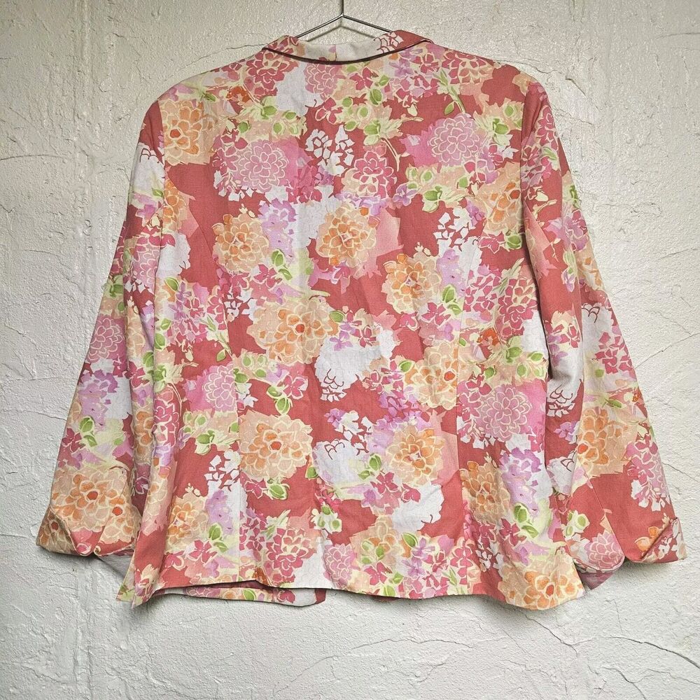 Coldwater Creek Pastel Colors Jacket Linen Silk Blend Size Large RN 98516 - Picture 3 of 11
